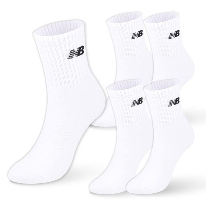 뉴발란스 스탠다드 중목 양말 5팩 NBDSDMDL