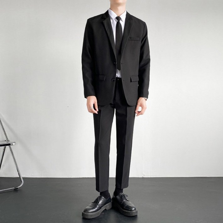 엘쏘 남성용 프리미엄 빅사이즈 면접 정장 재킷  바지  셔츠 3p  넥타이 세트