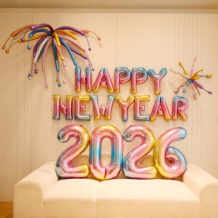 피앤비유니티 해피뉴이어 폭죽풍선 세트, 07 그라데이션, 1세트