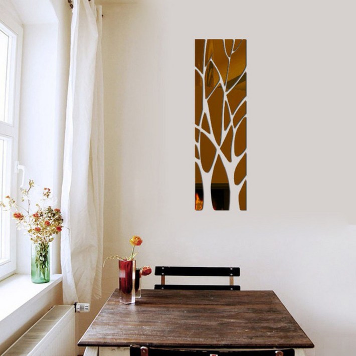 또드림 접착식 나뭇가지 거울 벽 장식 스티커 소형