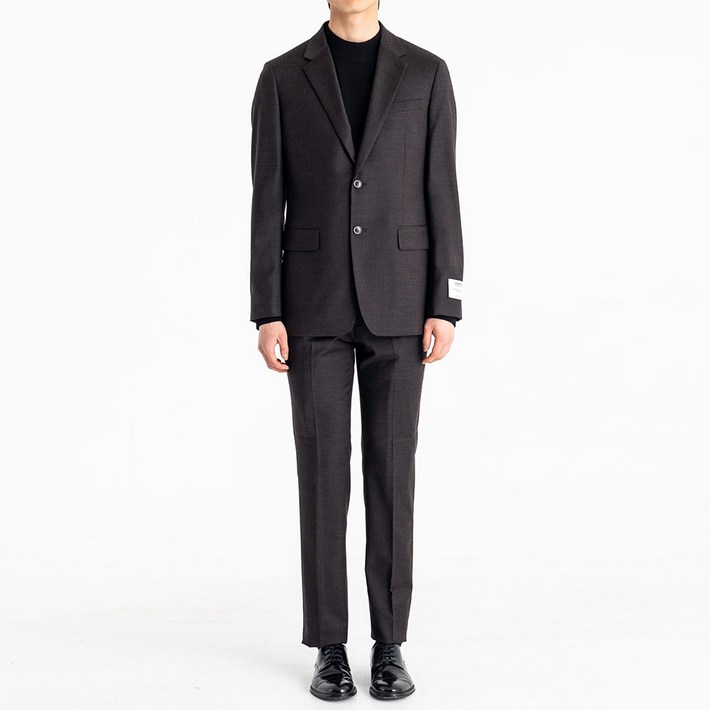 킨록 남성용 잔체크 개발 슬림 정장 상하의 세트