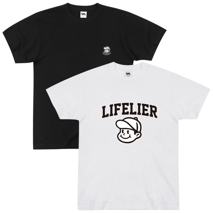 라이플리어 11 베이직 반팔 티셔츠 20수 여성 남자 반팔티 2장