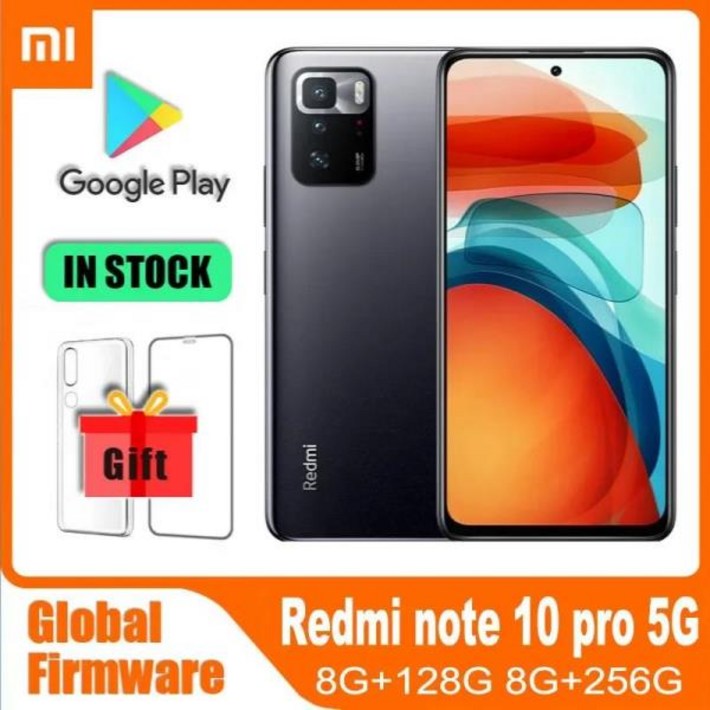 스마트폰 샤오미 레드미 노트 10 프로 5G 글로벌 펌웨어, 6GB 128GB 디멘시티 1100 안드로이드 11 휴대폰,