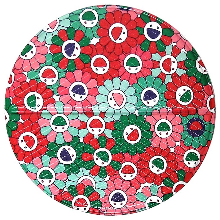 토탈하우스 반접 해피플라워 사우나방석 원형 L 32cm 양면 사우나매트 국산제조 캠핑방석 목욕방석 원형방석