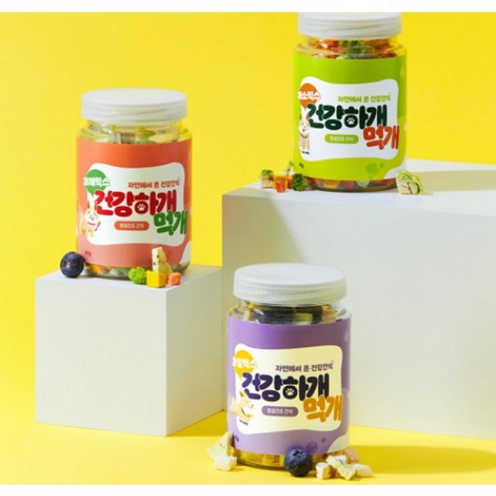 100과일채소 동결건조 강아지간식 건강하개 먹개 3종세트, 1개, 45g 100과일채소 동결건조 강아지간식 건강하개 먹개 3종세트, 1개, 45g