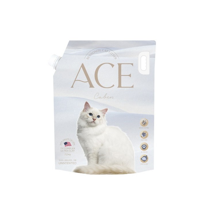 에이스벤토나이트 먼지없는 고양이모래 카벤카사바벤토나이트 7.2kg, 7.2kg, 8개, 카바사벤토나이트무향 x 8개