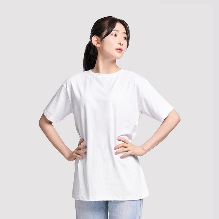 111 순면 100 남여공용 반팔 티셔츠