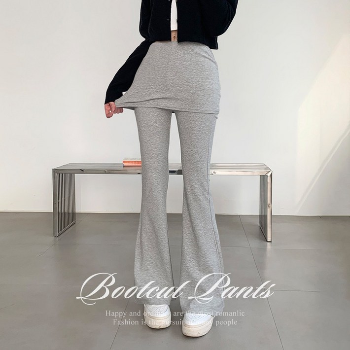 순이야 S.여성 커버핏 레이어드 부츠컷 롱 레깅스 요가복 필라테스