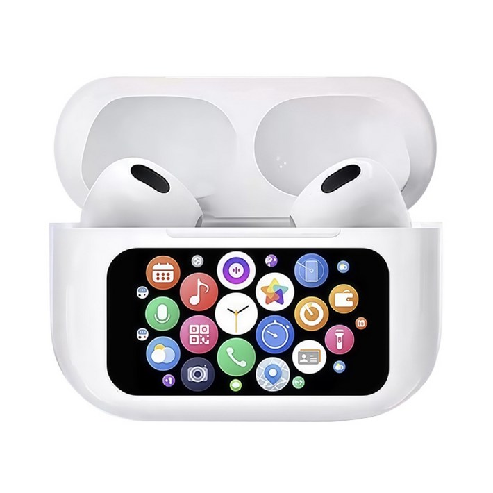 아릭 터치 스크린 스마트 무선 블루투스 이어폰 노이즈캔슬링 생활방수, 화이트