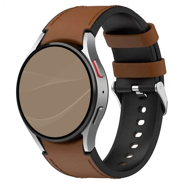 아이메이드잇 갤럭시워치 호환 가죽 실리콘 스트랩 밴드, 브라운
