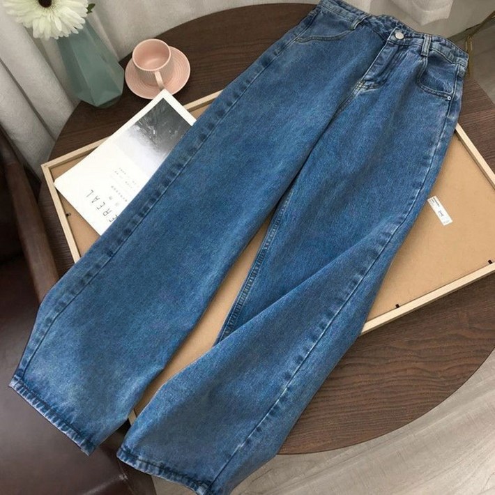 여성 여학생 와이드 청바지 데님 팬츠 여성 여학생 와이드 청바지 데님 팬츠