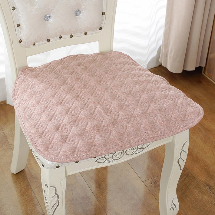 사계절 의자 방석 1+1 미끄럼 방지 얇은 방석 여름 면 방석 데일리 솔리드 사무실 의자 매트 2매입 CJJ