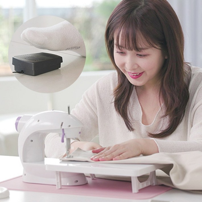 미싱맘 꼬매지오 미니재봉틀 휴대용 가정용 재봉기 미싱기 셀프수선, 1세트