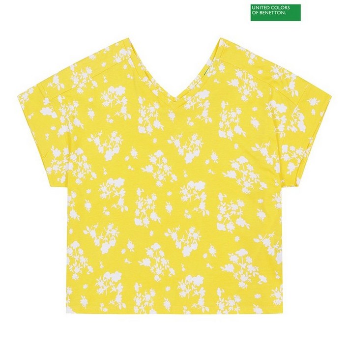 베네통 아울렛 Colorful flower tshirt 3S 3QOHD400P 707474