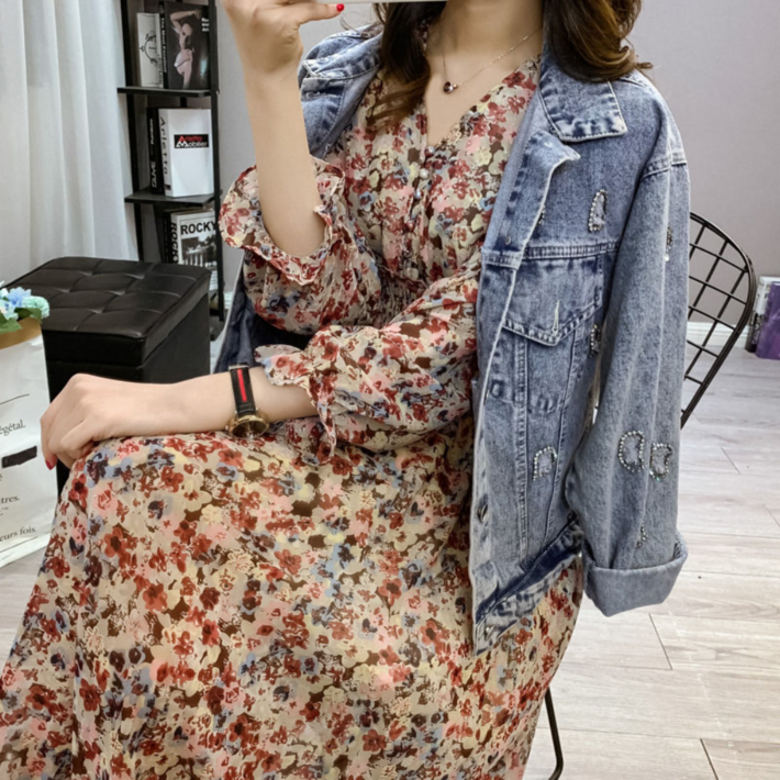 낭만고양이 플라워원피스 여성 쉬폰원피스 봄원피스 낭만고양이 플라워원피스 여성 쉬폰원피스 봄원피스