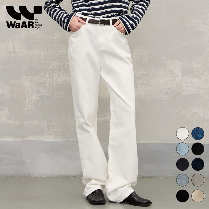 WAAR W50 와이드 데님 팬츠 숏버전 추가 국내제작 와르 키작녀