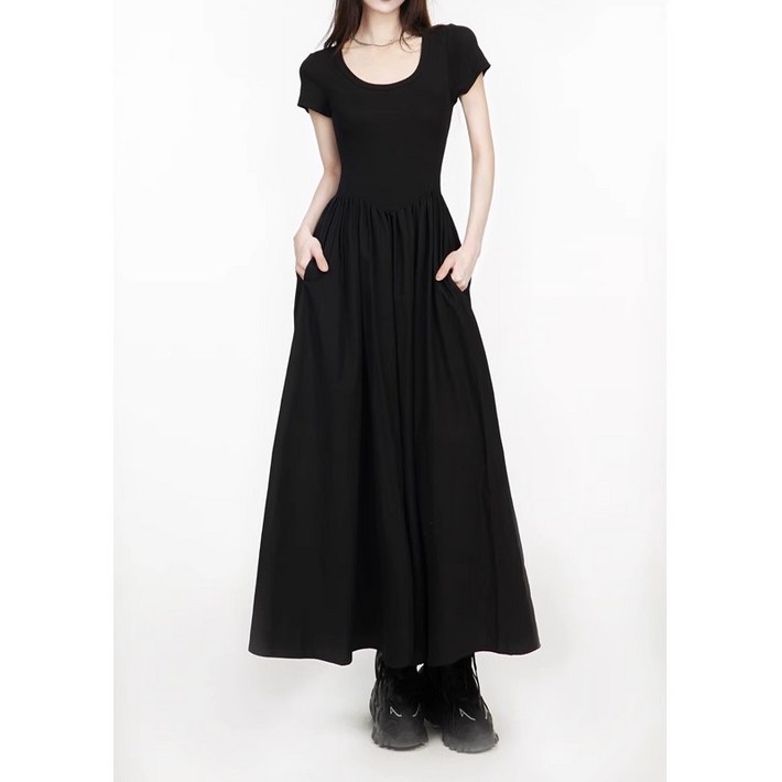 Novasatr 여성 여름 데일리룩 반팔 A롱 원피스 Novasatr 여성 여름 데일리룩 반팔 A롱 원피스
