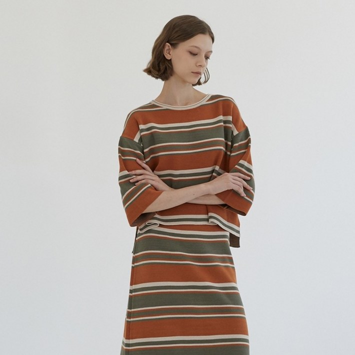 플라스틱아일랜드 플레어 니트 스커트 PM3KS881