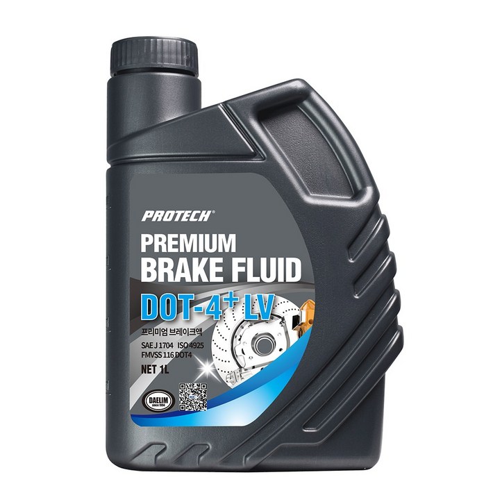 프로텍 저점도 브레이크오일 DOT4 LV 1L ABS ESP 스포츠카, 1개, DOT4LV