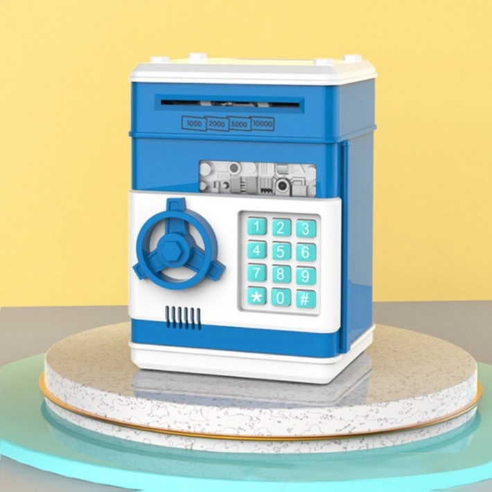 당일출고 크리스마스 x 신학기 맞이 노래하는 ATM 미니금고 지폐 저금통, 1개, 2.블루