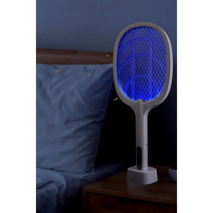 LED 충전식 전기모기채 날파리퇴치 캠핑용 전기파리채