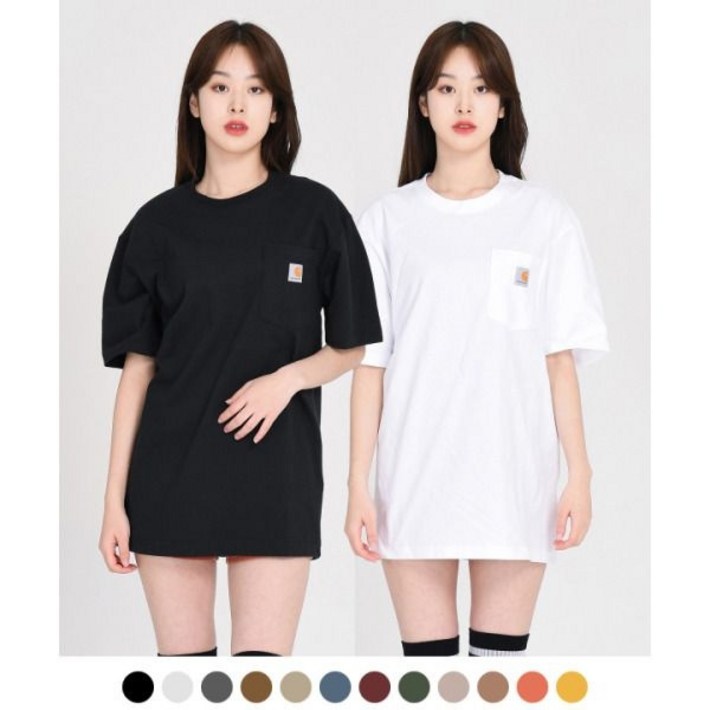 백화점정품 칼하트 반팔 티셔츠 K87 워크웨어 포켓 반팔티