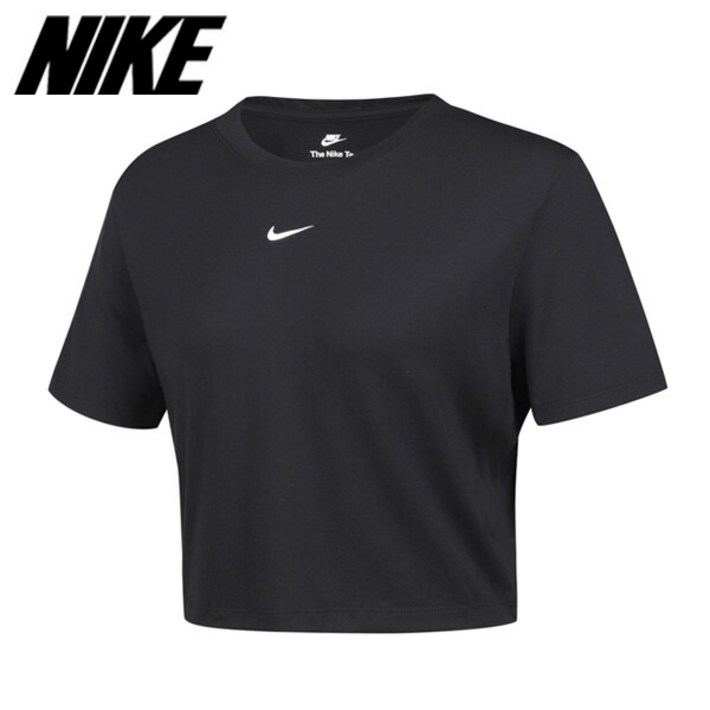 나이키 여성 반팔티 스포츠웨어 에센셜 슬림 핏 크롭 티셔츠 블랙 FB2873010