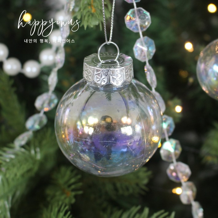 해피인어스 오로라 비눗방울 3컬러 6p세트 크리스마스 트리 장식 오너먼트