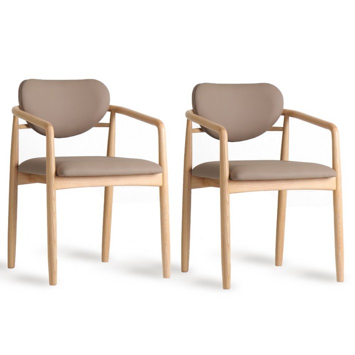 마들렌2p 에쉬원목 식탁의자 PU 쿠션 카페 체어, 1세트, 내추럴베이지 마들렌2p 에쉬원목 식탁의자 PU 쿠션 카페 체어, 1세트, 내추럴베이지