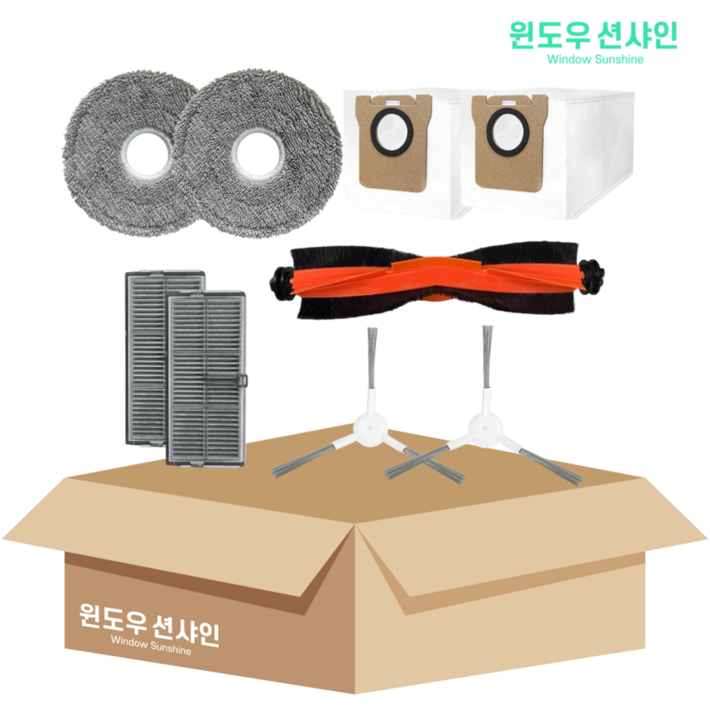 비브랜드 샤오미 미지아 M30S D103CN 로봇청소기 소모품 호환용 걸레 더스트백 필터 메인 사이드 브러시 기프트팩