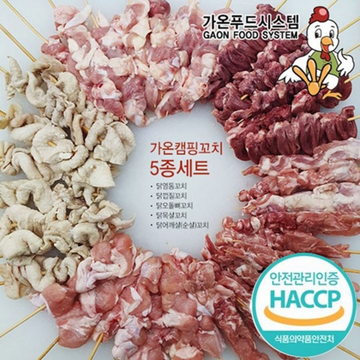 국내산 무염닭꼬치 5종류, 캠핑세트소스1, 1개, 1kg 국내산 무염닭꼬치 5종류, 캠핑세트소스1, 1개, 1kg