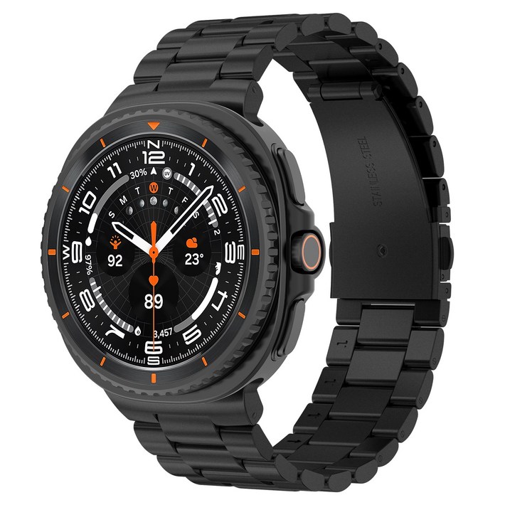 밴드톡 갤럭시워치8 호환 404446mm 클래식 스트랩 쥬빌레 라인 메탈 밴드, 블랙