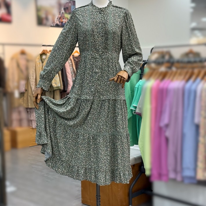 써스데이아일랜드 핀턱 포인트 플로럴 원피스 t248mop307