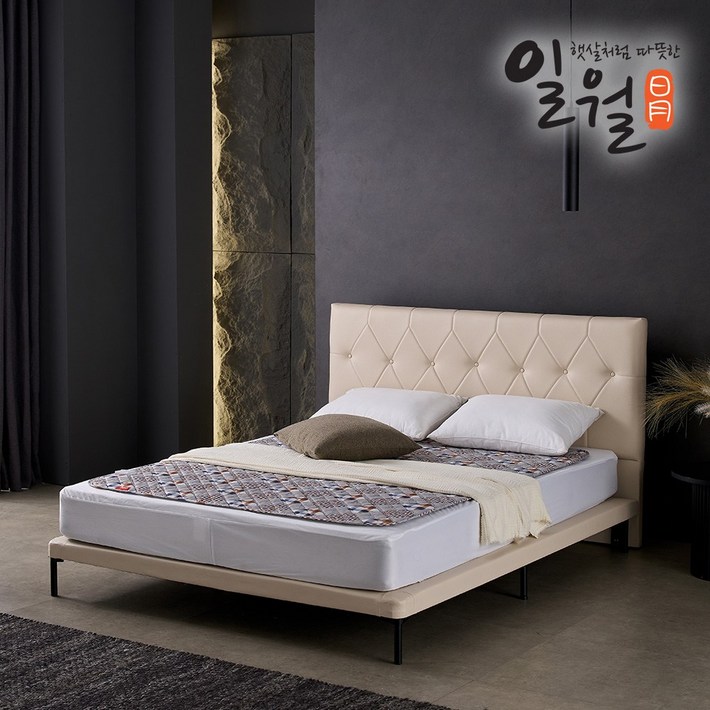 일월 전기매트 체크그레이 워셔블 카본매트 탄소 전기장판 전기요 싱글  더블