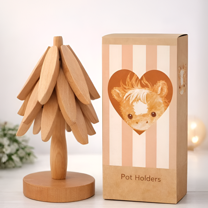 메이율 센스있는 집들이 선물 트리 냄비받침 우드, 1개, 포장박스포함