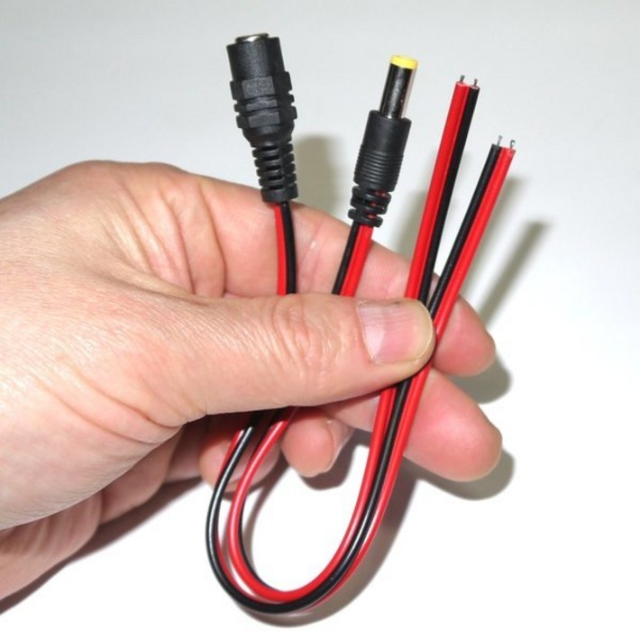 5.5mm 24cm적흑 아답터잭 전원선DC 연결 케이블