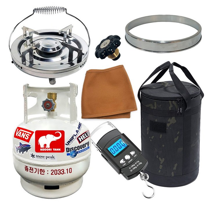 화력조절 해바라기버너 코돌이탱크 LPG 3kg 고화력 버너세트스티커무료증정, 1세트, 7번3kg링가드1005버너워머가방마개손저울