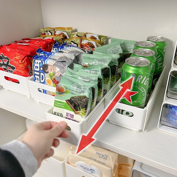 하이어데코 길이조절 팬트리 수납 정리함