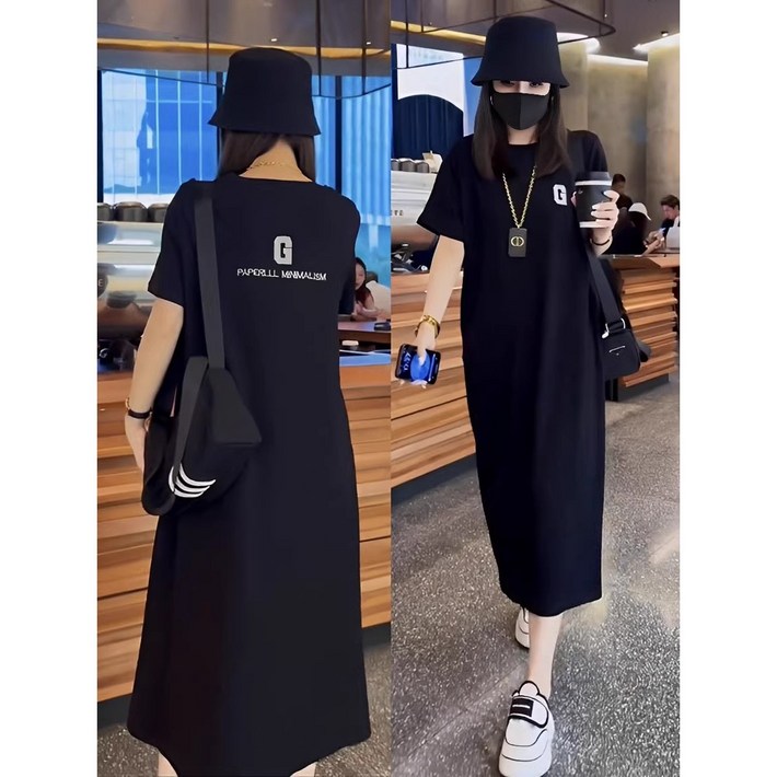 여름용 빅사이즈 슬림핏 롱티셔츠 원피스 여름용 빅사이즈 슬림핏 롱티셔츠 원피스