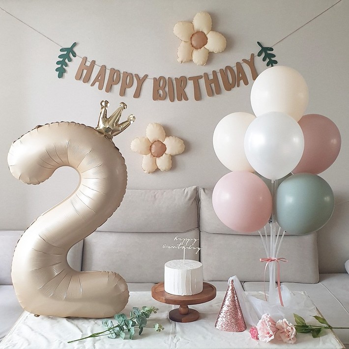 재미제이 두돌생일상 감성 내츄럴 생일파티세트 두돌파티