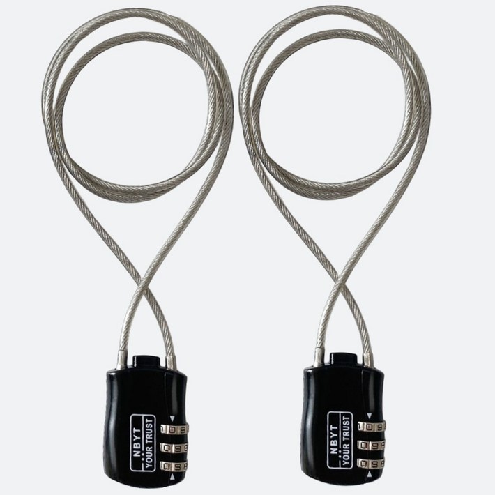 위드리빙 와이어 로프 맹꽁이 자물쇠 DB20160, 2개