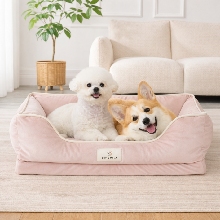 펫앤마마 사계절 분리세탁 반려동물 배개 방석, 1개, 핑크사계절