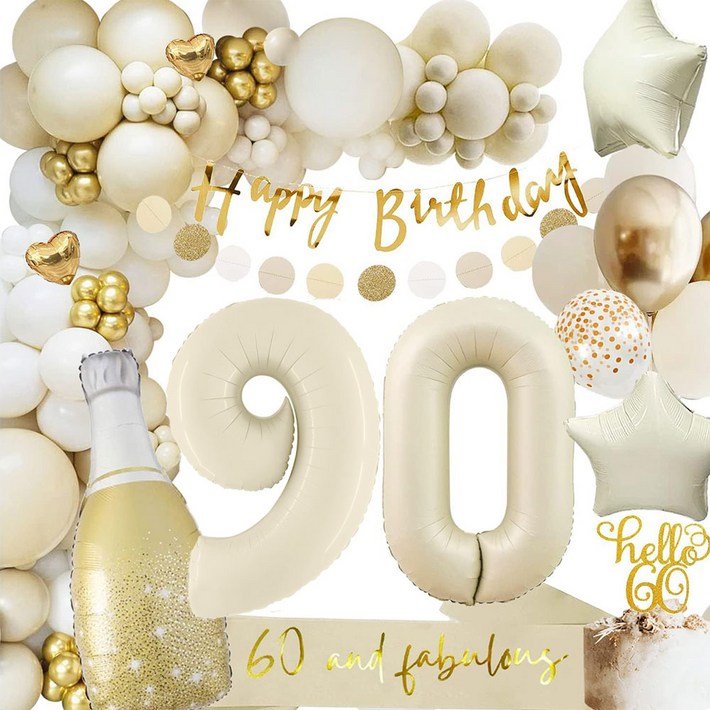 파티앤온 환갑 상차림 칠순 팔순 부모님 생신 잔치상 풍선 세트, 구순90