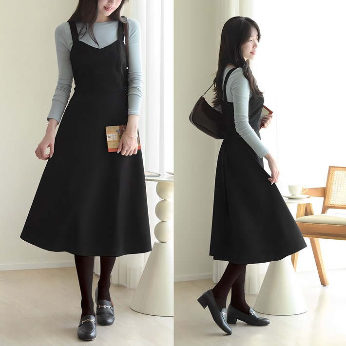 데일리앤 클리치 봄 가을 플레어 나시 뷔스티에 원피스 하객룩 데일리앤 클리치 봄 가을 플레어 나시 뷔스티에 원피스 하객룩