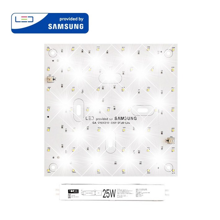 투원라이팅 가정용 삼성 칩 LED 조명 모듈 등 교체 세트 특수사각등 미니방등 210x210mm 1장 25W, 1개, 4000K주백색아이보리빛 투원라이팅 가정용 삼성 칩 LED 조명 모듈 등 교체 세트 특수사각등 미니방등 210x210mm 1장 25W, 1개, 4000K주백색아이보리빛