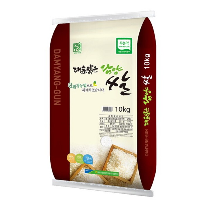[롯데상사] [24년 햅쌀] 담양농협 대숲맑은 담양쌀 무농약쌀 10kg/무료배송