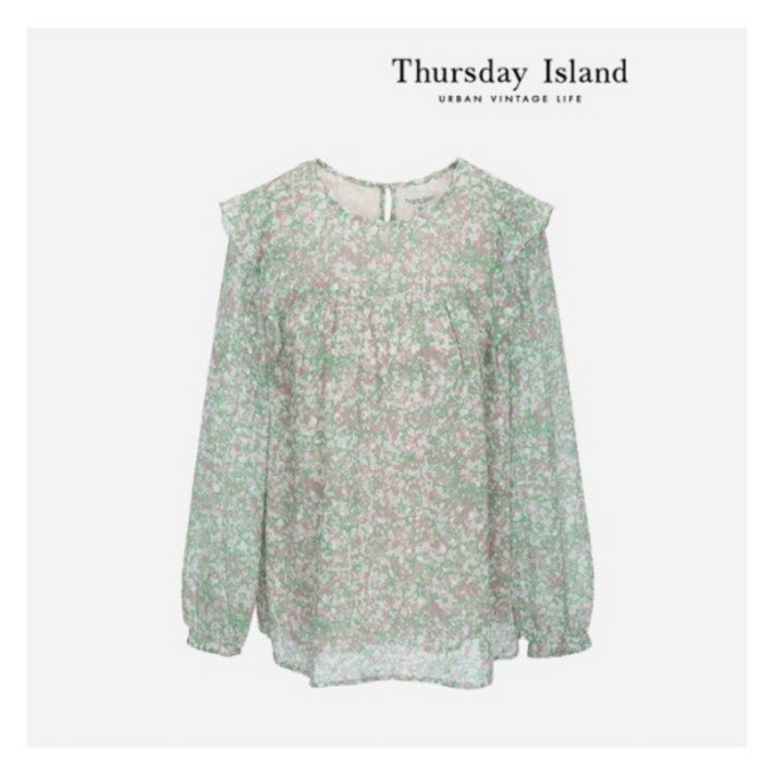 써스데이아일랜드 Thursday Island 플로럴 프릴 블라우스 T2 1803649