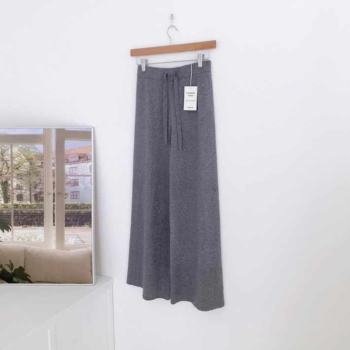 더마르 3가지기장 캐시미어 터치 겨울 일자 와이드 여성 니트팬츠