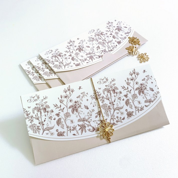 좋은날블랙버블 꽃담은 용돈봉투 4P