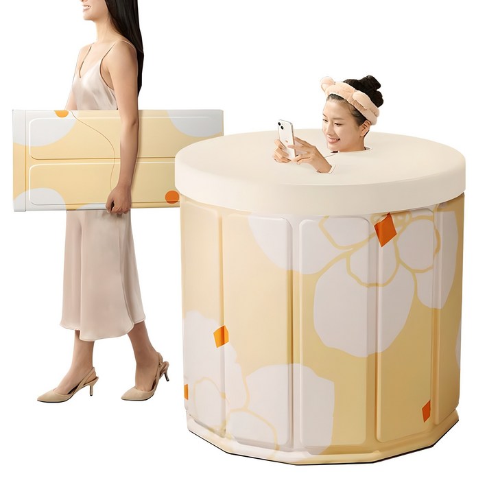 25년 최신형 특대형 블레오 폴딩 반신욕 접이식 욕조 덮개 포함